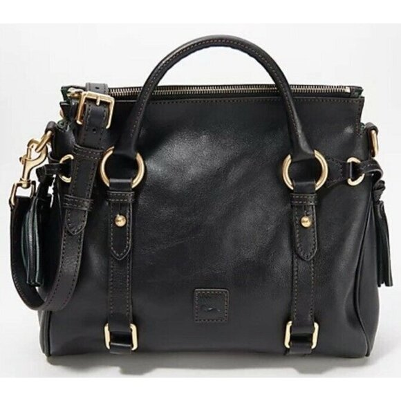 Dooney & Bourke Florentine Leather Small Satchel Black Color - Picture 1 of 8